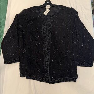 Elegant Black Beaded Blouse